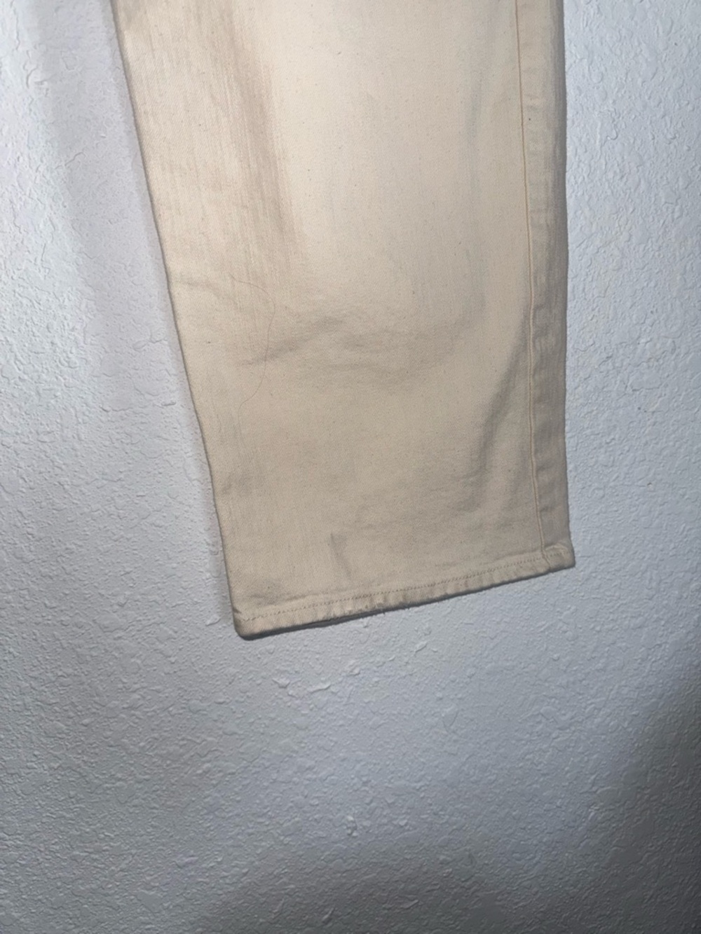 NWT MOTHER The Half-Pipe Ankle Jeans Act Natural Off White Cream Wide Leg 26 - Picture 9 of 14